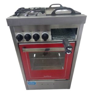 Cocina Latina 2 hornallas y plancha visor rojo